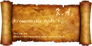 Krompaszky Azár névjegykártya